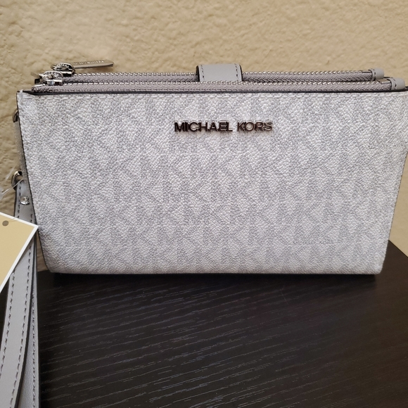 Michael kors Jet Set Medium Double Zip Wristlet Wallet - Picture 2 of 8